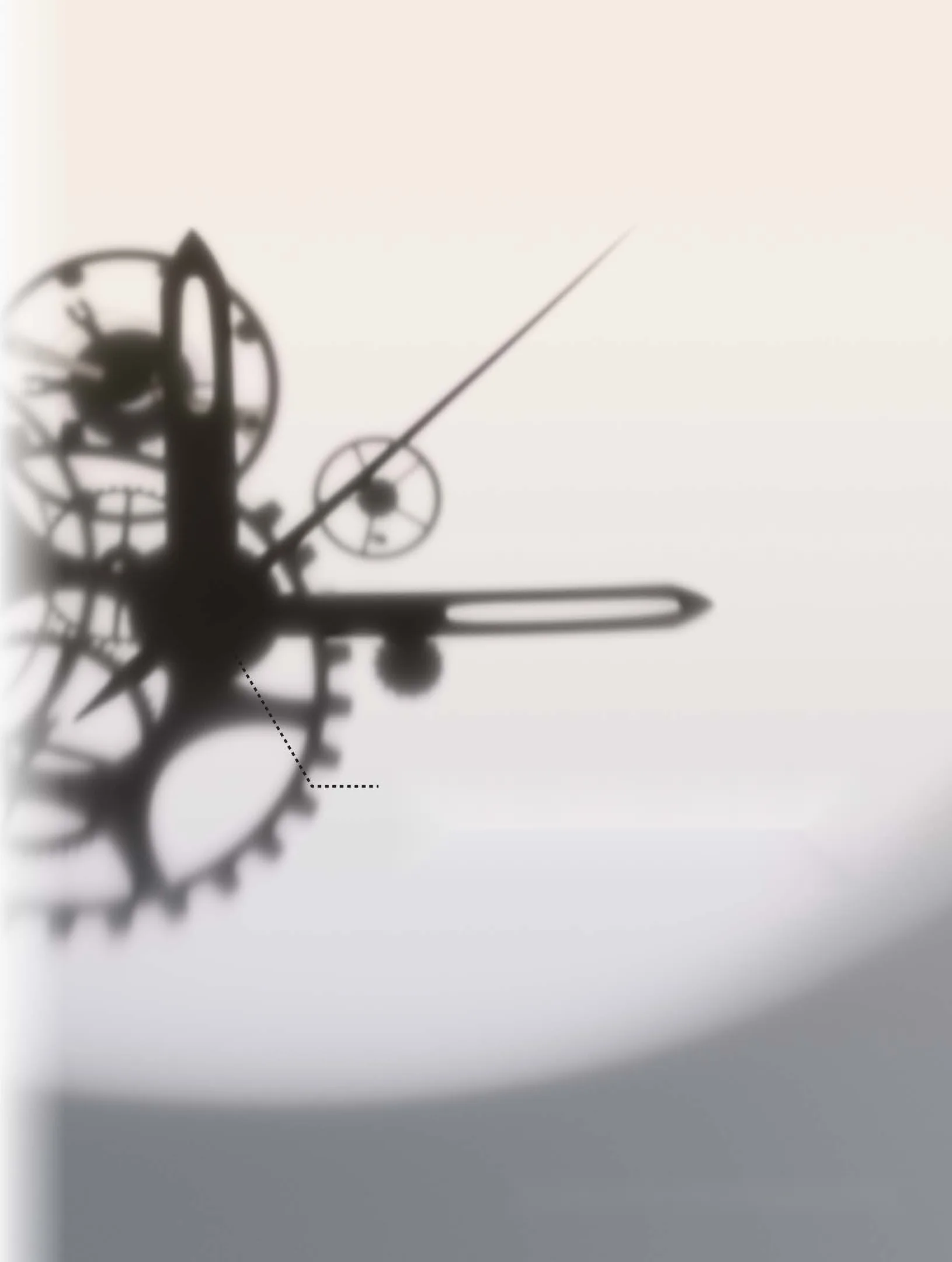Silhouetted watch components against a soft lightbox